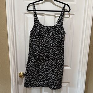 SO Y2K style Black and White Floral Mini Dress